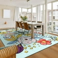 thumbnail image 3 of Balacho Soft Texture Modern Hand-Painted Watercolor Floral Area Rug, 6' x 9', Coastal Blue, 3 of 8