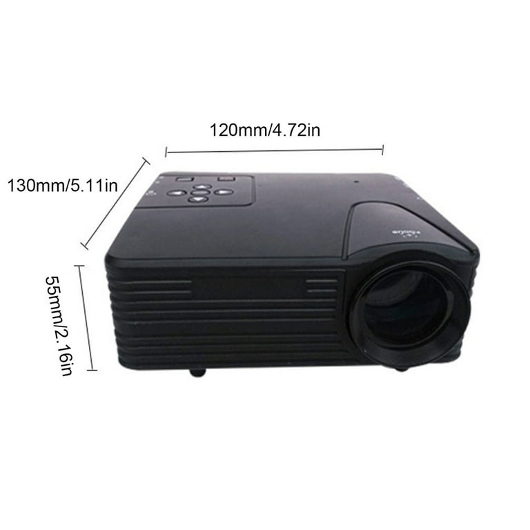 UHAPPY - U80 LED HD Mini Projektor Beamer - 1080P - mit HDMI, USB, SD, VGA  und AV Anschluss - schwarz