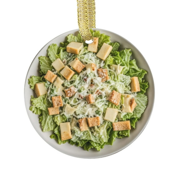 Caesar Salad Parmesan Food Lovers Foodie Novelty Holiday Christmas Ornament Xmas Tree Gift (Flat Design Printed on Ceramic, Not 3D)