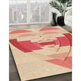 thumbnail image 3 of Ahgly Company Machine Washable Indoor Round Transitional Bright Orange Area Rugs, 8' Round, 3 of 7