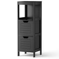 thumbnail image 6 of Topbuy Wooden Floor Cabinet Multifunctional Bathroom Storage Cabinet Side Organizer w/Drawer Black, 6 of 7