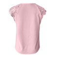 thumbnail image 3 of Gibobby Top de chaleco de manga de encaje con cuello en V y temperamento de Color sólido a la moda para mujer(Rojo,M), 3 of 4
