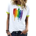 thumbnail image 1 of Fiudx Ofertas y Liquidaciones Blusas Estampadas Informales de Moda para Mujer Top de Cuello Redondo de Manga Corta, 1 of 4