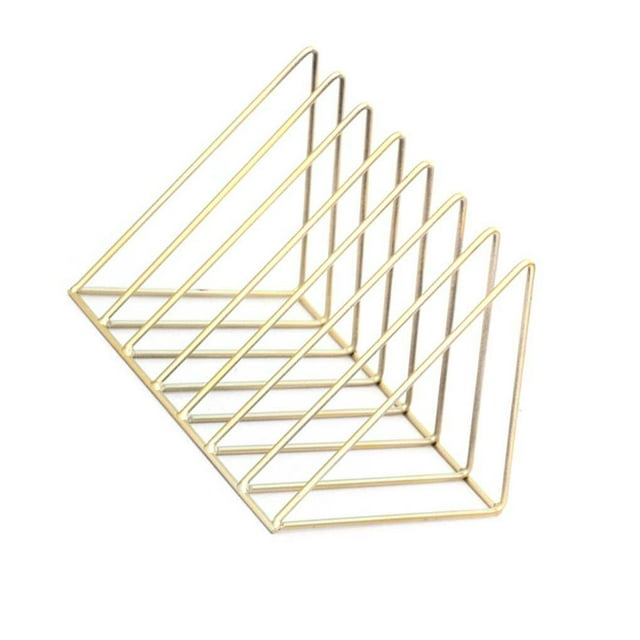 Ruiboury Triangular Iron Book Shelves Desktop Triangular book rack Storage Rack Shelf File Magazine Storage Box Iron Bookcase