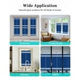 thumbnail image 6 of Window Privacy Film, Blue Stripes UV Sun Blocking Window Tint Film Heat Control One Way Blackout Window Film, Farmhouse Modern White Vertical Lines Non Adhesive Static Cling Sticker 35.4x78.7 In, 6 of 7