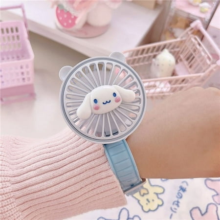 

Kuromi wrist fan usb charging big wind mute cute Cartoon Cinnamon student portable mini wrist fan