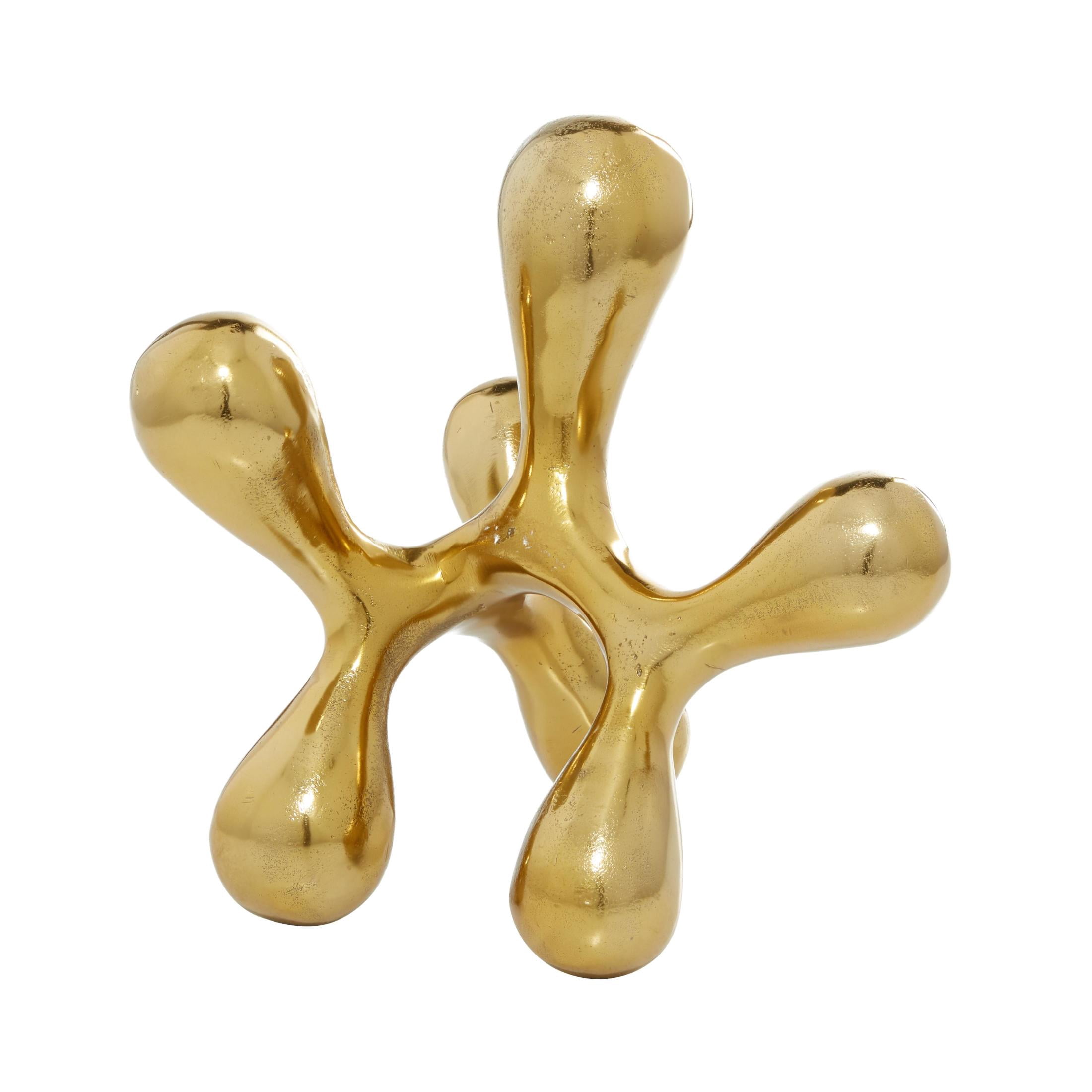 11" x 12" Gold Aluminum Metal Abstract Sculpture, by CosmoLiving by Cosmopolitan
