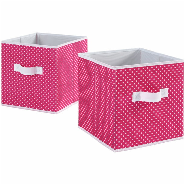 Mainstays Collapsible Fabric Cube Storage Bins (10.5" x 10.5"), Set of