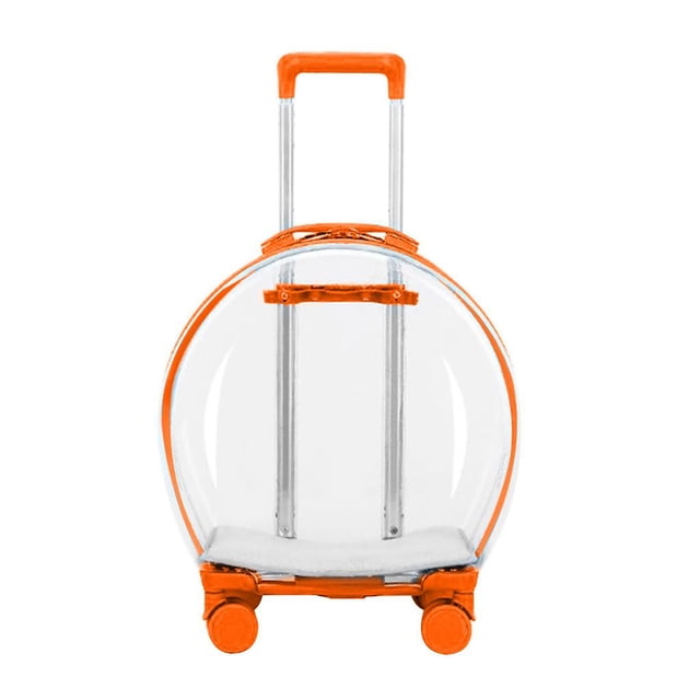 Maletín portátil con ruedas, maletín para mascotas Cat Bubbles, bolso impermeable, naranja