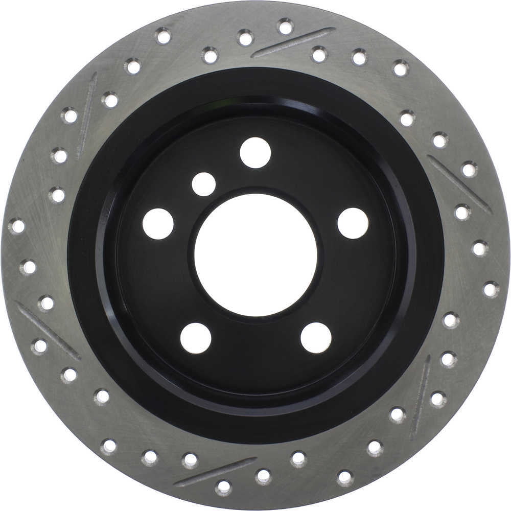 StopTech 127.34159L Sport Cross-Drilled & Slotted Disc Brake Rotors, European style brake pad
