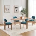 thumbnail image 6 of S-HOME Fabric Upholstered Wooden Dining Chairs Set of 2 in Classic Beige Perfect for Kitchen and Dining Room Décor，Teal, 6 of 16