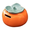 thumbnail image 2 of 2x Tarro De Cerámica De Caqui, Bote De Dinero En Efectivo De Color Naranja Para Escritorio, Sala De Estar, Balcón, 2 of 8