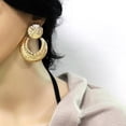 thumbnail image 2 of Pendientes colgantes de aleación de moda para mujeres amantes de la moda Glamour dorado, 2 of 3