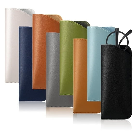 8 Pack Soft Glasses Case, Eyeglass Case Leather Sunglass Case, Portable Glasses Pouch for Women Men Kid