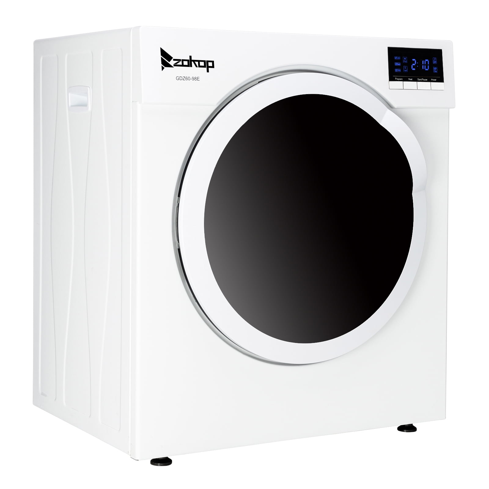 Kepooman 2.6 cu ft Home Portable Compact Laundry Dryer with LED Display and 1 Filter Mesh Cotton, White