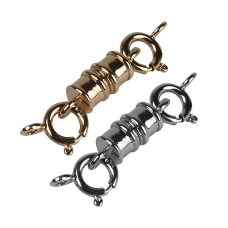 Rings Leaf Clasp - Evelots 4 Magnetic Clasps With 8 O Rings,2 Goldtone,2 Silvertone
