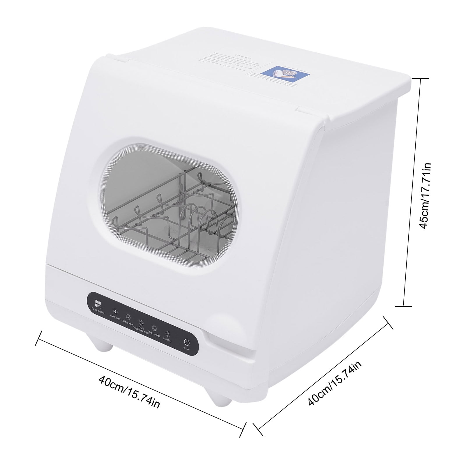 DUYIWAA Mini Countertop Dishwasher 5 Programs Portable Compact Dish Washer for Apartments Dorms Campers RVS