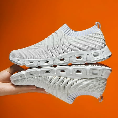 

Cathalem 2022 New Men s Hollow Flying Woven Lightweight Breathable Comfortable Decompression Men s Go Walk Max-54601 Sneaker White 8.5