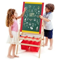 Barara King Kid's Art Easel, Drawing Easel,Flip-Over Double-Sided Kids Art Easel