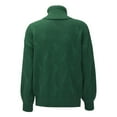 thumbnail image 5 of Baqcunre Womens Sweaters Women's Casual Loose Turtleneck Knitted Sweater Pullover Long Sleeve 2023 Autumn/Winter Sweater Top Hoodies For Women Womens Fall Tops Green M, 5 of 6