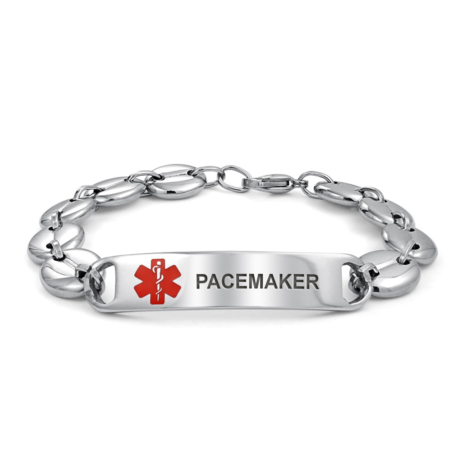 Large 9 Includes FREE Engraving Stainless Steel Medical Alert Bracelet Customizable Pace Maker 
