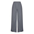 thumbnail image 3 of Generic by Generic Women's Plus Size Linen Cropped Capri Pants, High Waist, Solid, with Pockets, Brown, 1, 3 of 6