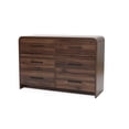 thumbnail image 6 of LuxenHome Modern Walnut Finish 6-Drawer Dresser, Engineered Wood Storage Chest with Rounded Corners, 6 of 12
