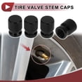 thumbnail image 2 of Unique Bargains 4 Pcs Mesh Pattern Tire Valve Stem Caps Decorative Tyre Valve Dust Covers Aluminum Alloy Black 16mm, 2 of 7