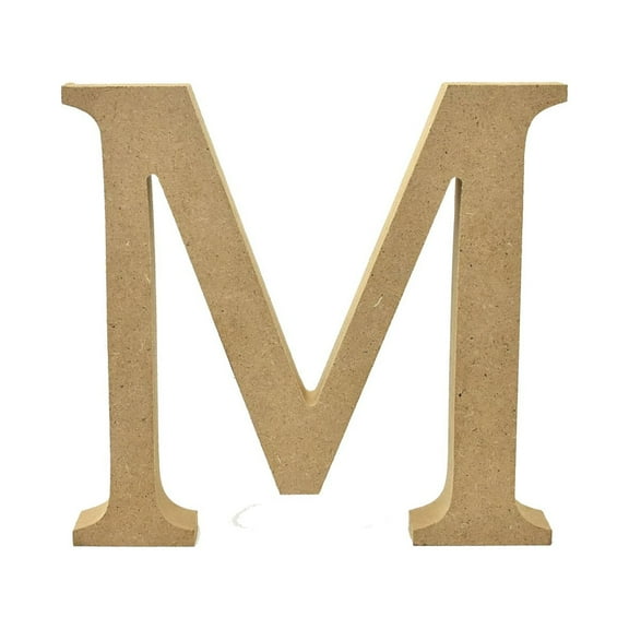 Smooth Pressed Board Wood Serif Letter, Natural, 5-1/8-Inch, M