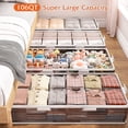 thumbnail image 6 of EnHomee 106Qt Under Bed Storage Containers with Wheels Plastic Storage Bins with Lids Stackable Storage Bins 39.4"Lx 20.5"W x 9.3"H Foldable Storage Box for Clothes,Blanket,Shoes,1PC, 6 of 12