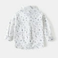thumbnail image 7 of WOYY Toddler Boys Long Sleeve Shirt Star Print Button Down Shirt for Kids, Sizes 2-3T, 7 of 7