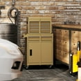 thumbnail image 4 of Costway 2 in 1 Tool Chest & Cabinet with Sliding Drawers Rolling Garage Organizer Yellow, 4 of 10