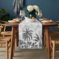 thumbnail image 2 of Palm Trees Table Runner - 90 Inch Long, Kitchen Dining Table Runner Dresser Scarves, Black Grey Tropical Plants Summer Forest Farmhouse Decor for Coffee Tables Wedding Party Banquet, 2 of 8
