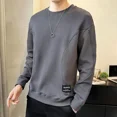 thumbnail image 3 of Sudadera negra tipo pulóver para hombre, cuello redondo, sin capucha, corte ajustado, ropa para hombre, cuello redondo, oferta de bienvenida, ofertas al por mayor, top, 3 of 4