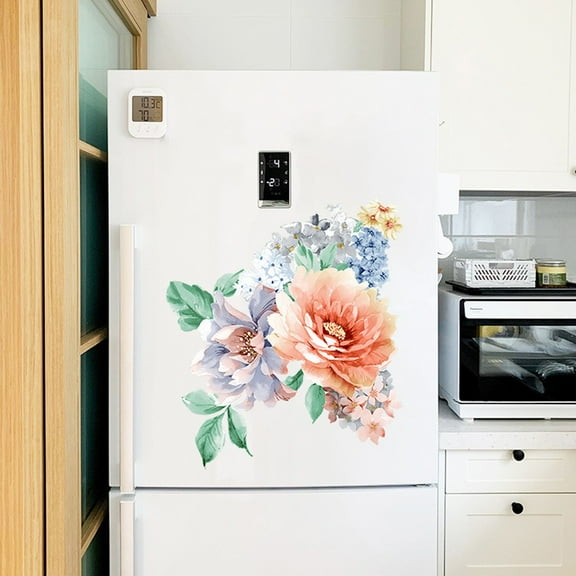 Girlsshop Romantic Flowers Wall Sticker For Bathroom Toilet Seats Fridge Cupboard Decal,A