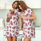 thumbnail image 4 of Fotbe Watermelon Bata de Dormir para Mujer con Estampado, Camisón de Algodón de Manga Corta, Ropa de Dormir Casual, 4 of 6