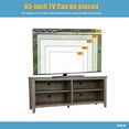 thumbnail image 4 of Wood Tv Stand For Tvs To 55, 65 Inch Fla T Screen，Entertainment Center With Bookshelves，Farmhouse Tv Stand Brown(brown), 4 of 7
