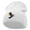 White, variant on Sitting Raven Embroidered 8 Inch Knitted Short Beanie - Aqua OSFM