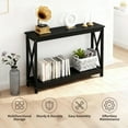 thumbnail image 4 of HomGarden 47-in Modern Narrow Console Table 2-Shelves Wooden Sofa Side Table, Black, 4 of 11