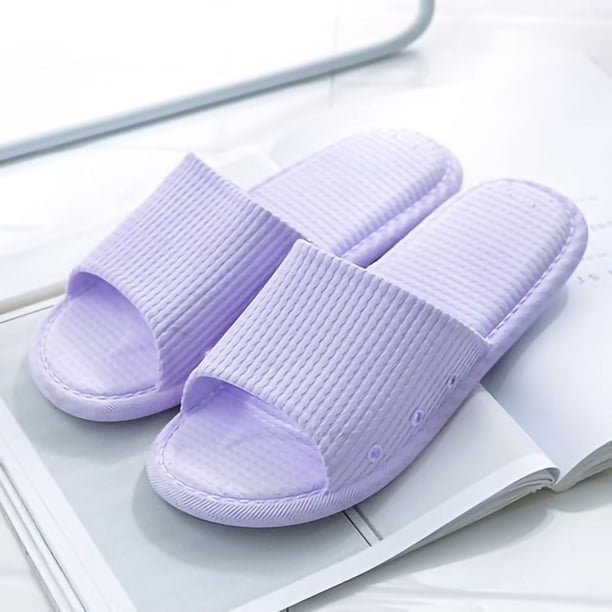 Sandalias de baño unisex antideslizantes para la ducha, suaves y silenciosas, para interiores, de verano, moradas, tallas 40-41 (39-40)