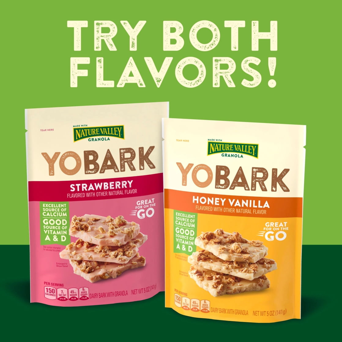 YOBARK Dairy Bark, Nature Valley Granola and Greek Yogurt Snacks, Honey Vanilla, 5 oz