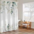 thumbnail image 4 of Watercolor Leaf Shower Curtain, Green Eucalyptus Leaves Abstract Art Waterproof Shower Curtain Set with 12 Hooks Lightweight Bath Curtains Fabric Bathroom Decor 72x84 Inches, 4 of 9