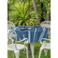 thumbnail image 2 of Outdoor Tablecloth with Umbrella Hole & Zipper, Dark Blue Stripes Round Tablecloth 54 Inch, Modern Abstract Striped Minimalist Farmhouse Patio Table Cover Waterproof Table Cloth for Picnic/Party, 2 of 7