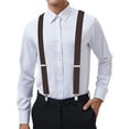thumbnail image 4 of Mens Elastic Suspenders 1.4" Wide X-Back Adjustable with 4 Heavy-Duty Clips Weddings Formal Wear, 4 of 8