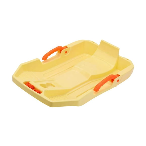 Lipstore Children Downhill Toboggan Snow Sled with Brake Grass Sled Portable Length 62cm Yellow