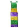 thumbnail image 5 of Moxiu Women's Mardi Gras Jumpsuit Wide Leg Patchwork Sequin Graphic Overalls Plus Size Adjustable Strappy Loose Fit Rompers 2025 Multicolor,XXXXL, 5 of 5