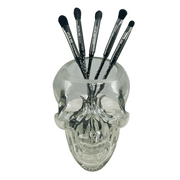 Glass Skull Makeup Brush Holder