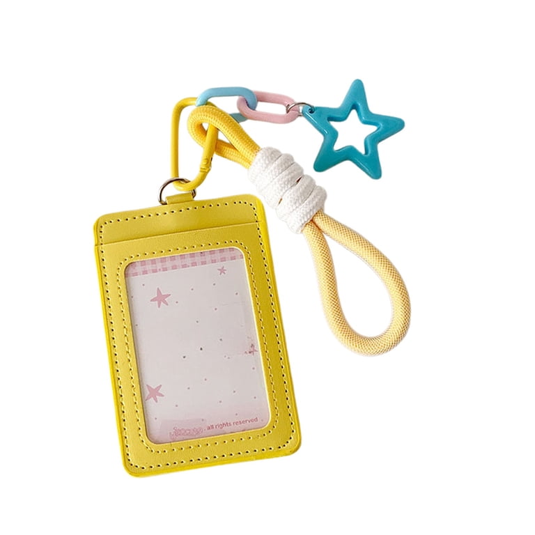 cute card sleeves Viflosae Card Protector Card Sleeves Hard Plastic Card Holders with Star  Glamour ID Badge Holders Cute 3 Inch Photo Card Case for Students