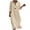 Beige, variant on Linen Dresses for Women 3/4 Sleeve Loose Casual V Neck Lightweight Flowy Long Maxi Dress Vacation Beach Dress