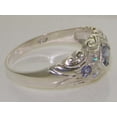thumbnail image 4 of LBG 925 Sterling Silver Cubic Zirconia and Natural Tanzanite Womens Promise Ring - Size 6.5, 4 of 6